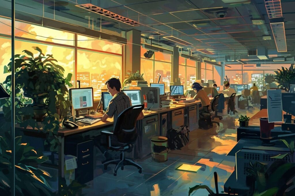 An illustration of a workplace office in Winnipeg
